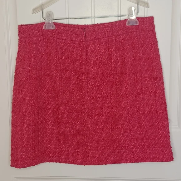 Maison d' Amelie Paris Textured Boucle Mini Skirt Women's Sz 12 Hot Pink Fuscia - Picture 2 of 8
